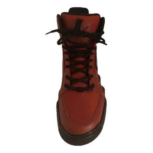 Pre-owned Giuseppe Zanotti Cloth High Trainers In Red