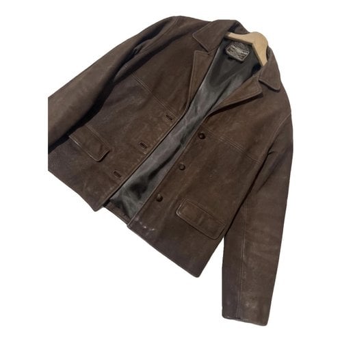 Pre-owned Oakwood Leather Short Vest In Brown