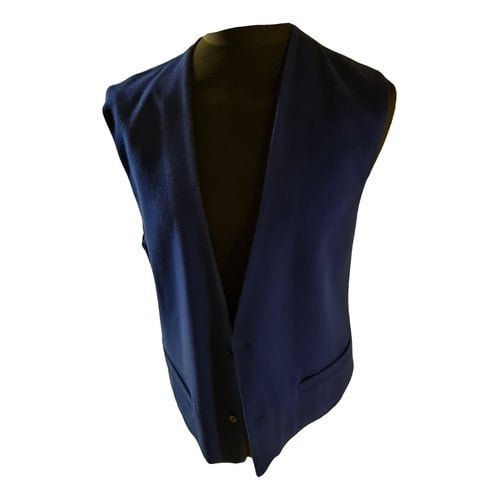 Pre-owned Versace Wool Vest In Blue