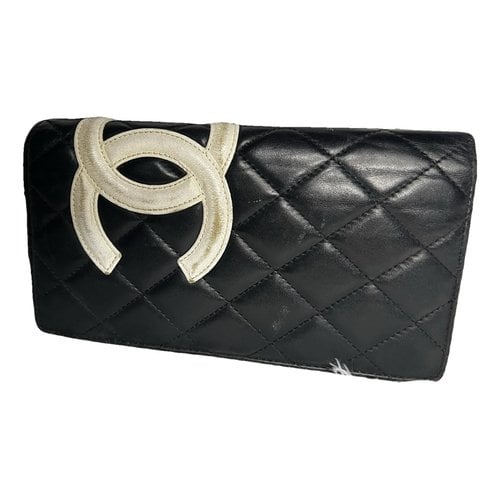 Pre-owned Chanel Cambon Leather Wallet In Black