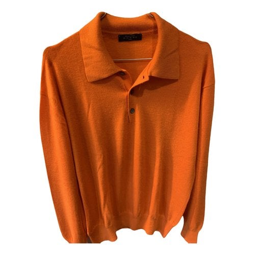 Pre-owned Hobbs Silk Polo Shirt In Orange