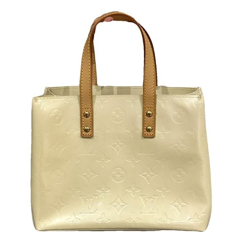 Pre-owned Louis Vuitton Reade Patent Leather Tote In White