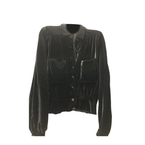 Pre-owned Valentino Velvet Short Vest In Black