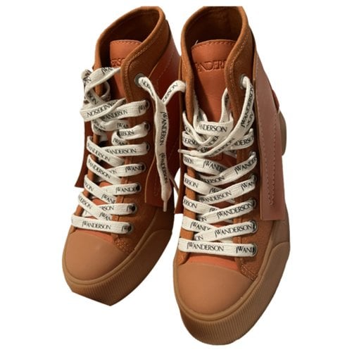Pre-owned Jw Anderson Leather Lace Ups In Orange