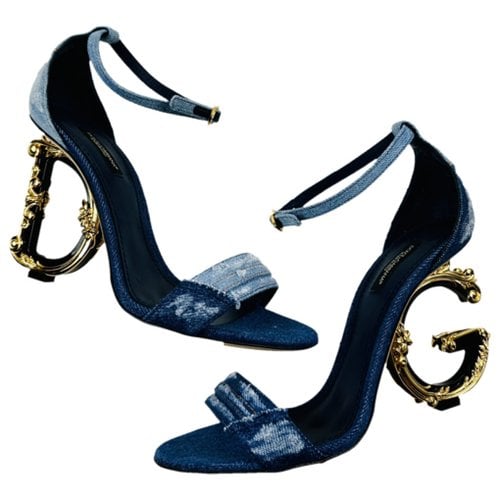 Pre-owned Dolce & Gabbana Cloth Sandal In Blue