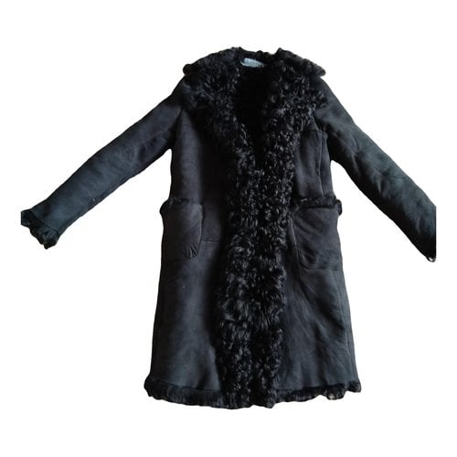 Pre-owned Marni Shearling Coat In Black