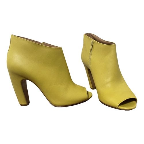 Pre-owned Maison Margiela Leather Boots In Yellow