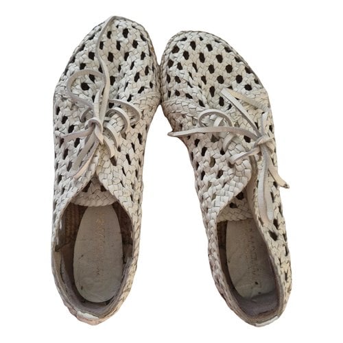 Pre-owned Zimmermann Leather Espadrilles In White