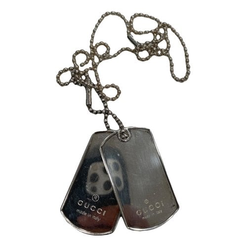 Pre-owned Gucci Dog Tag Silver Jewellery
