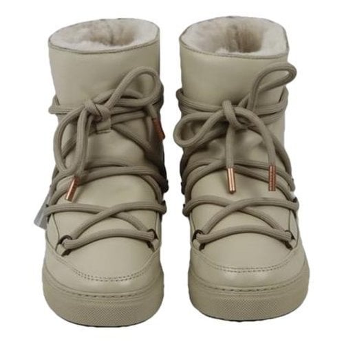 Pre-owned Inuikii Leather Snow Boots In Beige