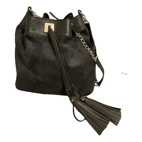 Pre-owned Ikks Leather Crossbody Bag In Black