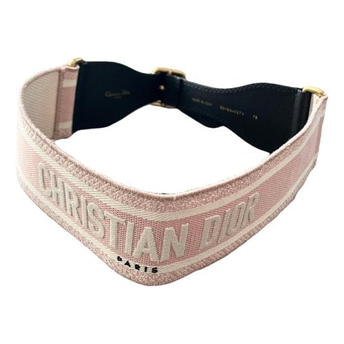 Pre-owned Dior Cloth Belt In Pink