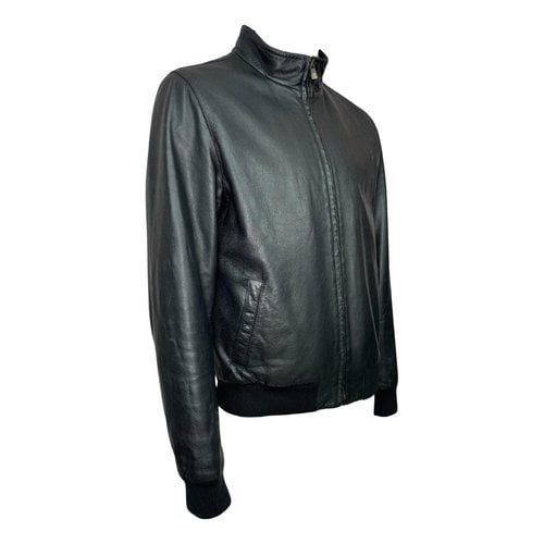 Pre-owned Corneliani Leather Jacket In Black