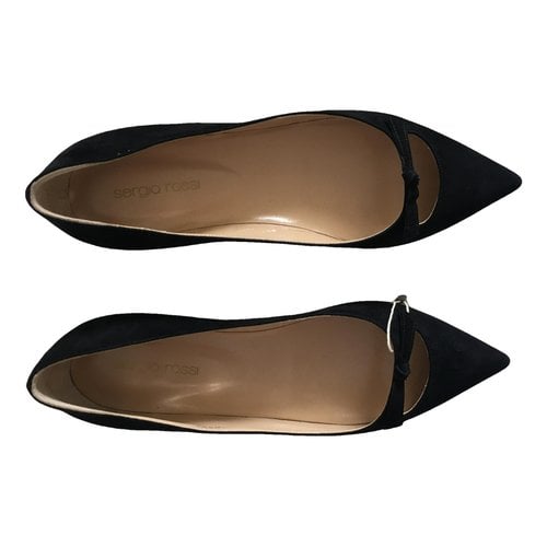 Pre-owned Sergio Rossi Ballet Flats In Black
