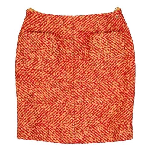 Pre-owned Chanel Wool Mini Skirt In Orange