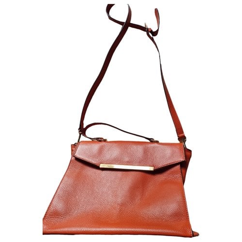 Pre-owned Liviana Conti Leather Crossbody Bag In Orange