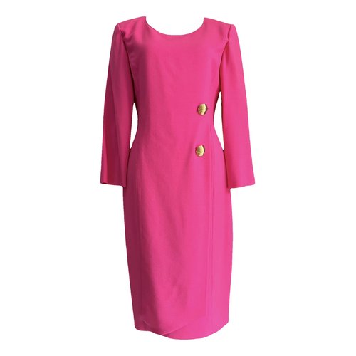 Pre-owned Guy Laroche Wool Mid-length Dress In Pink