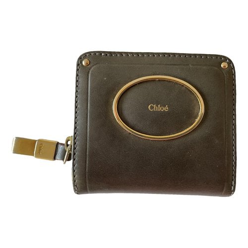 Pre-owned Chloé Leather Wallet In Khaki