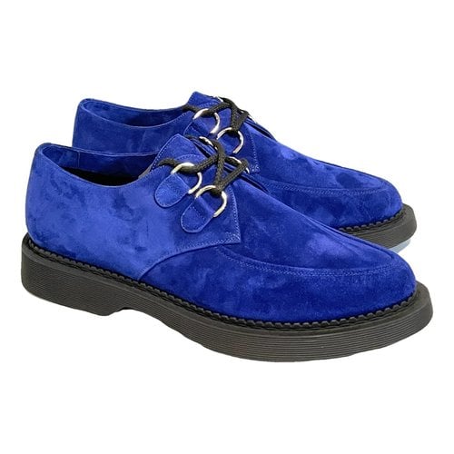 Pre-owned Saint Laurent Leather Lace Ups In Blue