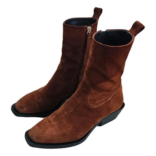 Pre-owned Aeyde Western Boots In Camel