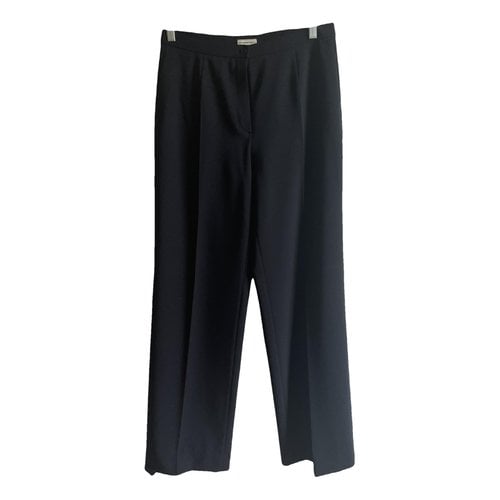 Pre-owned Emporio Armani Wool Straight Pants In Navy