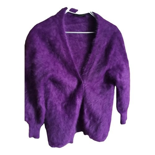 Pre-owned Krizia Wool Cardigan In Purple