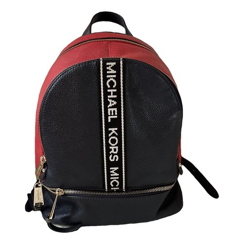 Pre-owned Michael Kors Rhea Leather Backpack In Red