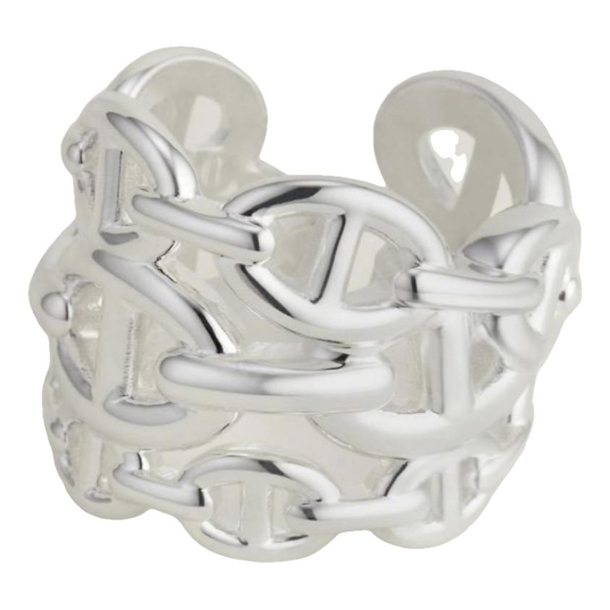 image of Hermès Chaîne d'Ancre Enchaînée silver ring