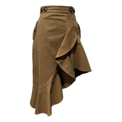 Pre-owned Self-portrait Mid-length Skirt In Brown