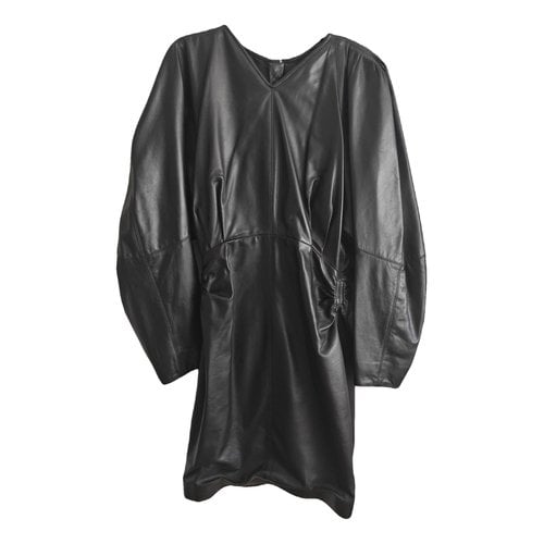 Pre-owned Isabel Marant Leather Mini Dress In Black