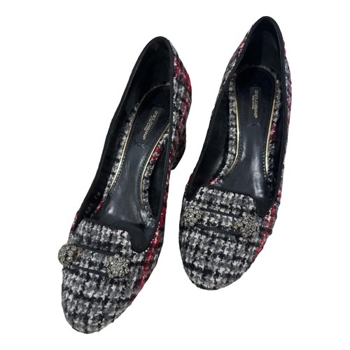 Pre-owned Dolce & Gabbana Tweed Flats In Multicolour