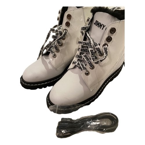 Pre-owned Jimmy Choo Leather Snow Boots In White