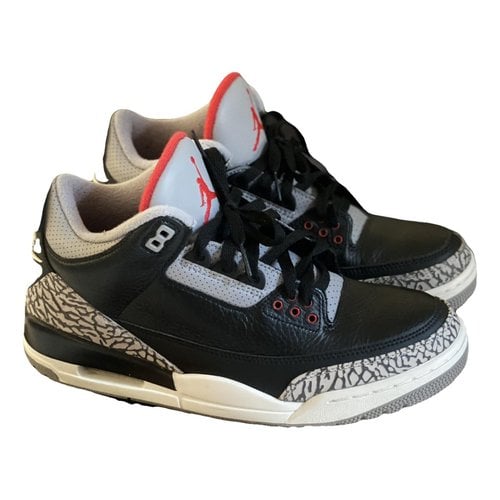 Pre-owned Jordan 3 Leather High Trainers In Black