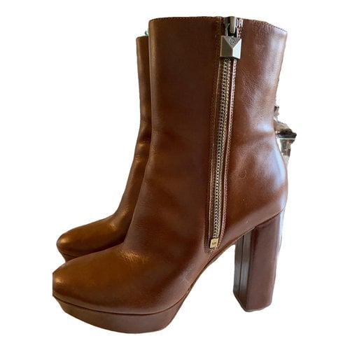 Pre-owned Michael Kors Leather Boots In Brown