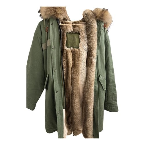 Pre-owned Mr & Mrs Italy Faux Fur Parka In Khaki