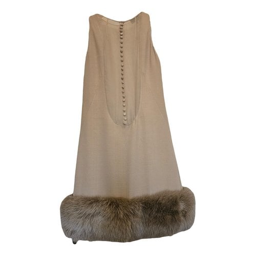 Pre-owned La Perla Wool Mid-length Dress In Beige