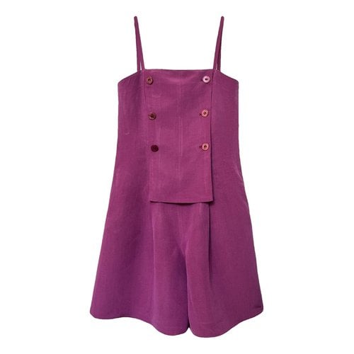 Pre-owned Emporio Armani Linen Jumpsuit In Pink