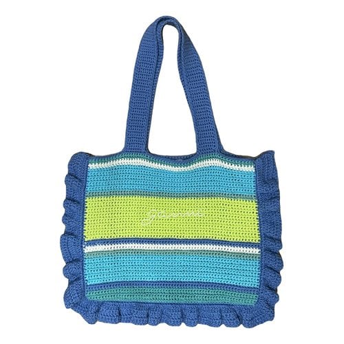 Pre-owned Ganni Tote In Blue