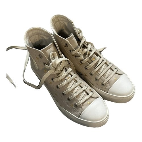 Pre-owned Saint Laurent Bedford Leather Trainers In Grey