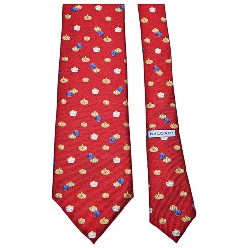 Pre-owned Bvlgari Silk Tie In Red