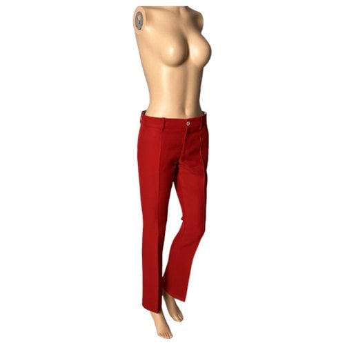 Pre-owned Gucci Wool Straight Pants In Red