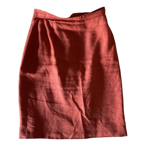 Pre-owned Christian Lacroix Silk Mid-length Skirt In Red