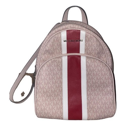 Pre-owned Michael Kors Abbey Leather Backpack In Pink