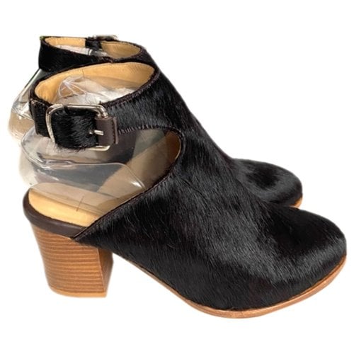 Pre-owned Thakoon Pony-style Calfskin Mules & Clogs In Brown