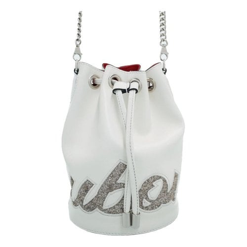 Pre-owned Christian Louboutin Marie Jane Leather Handbag In White