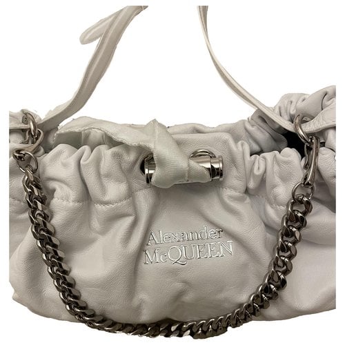 Pre-owned Alexander Mcqueen Leather Mini Bag In White