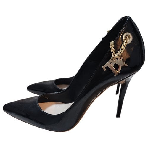 Pre-owned Trussardi Patent Leather Heels In Black