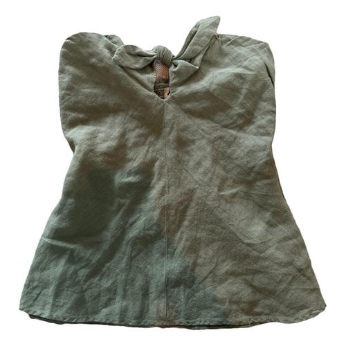 Pre-owned Juicy Couture Linen Blouse In Green