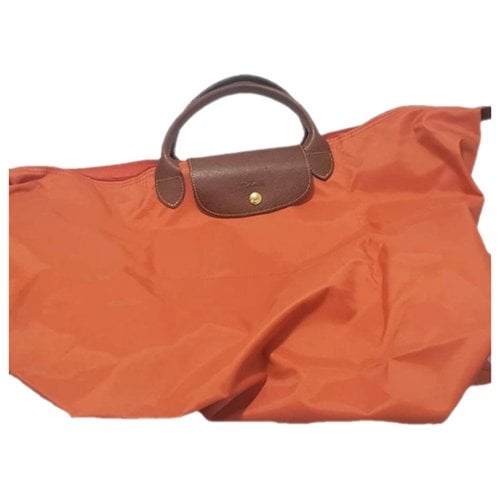 Pre-owned Longchamp Pliage Tote In Orange