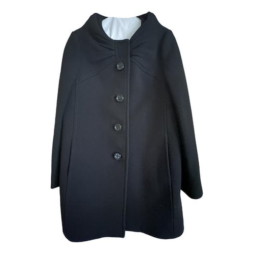 Pre-owned Kate Spade Wool Trench Coat In Black